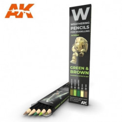 AK PENCIL Green and Brown Set