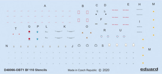 EDUARD DECAL Bf 110 stencils