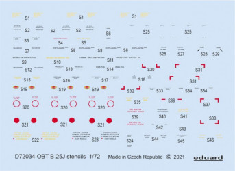 EDUARD DECAL B-25J stencils